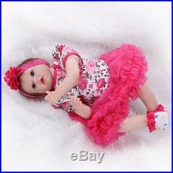 22''Handmade Lifelike Baby Girl Doll Silicone Vinyl Reborn Newborn Dolls+Clothes
