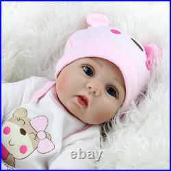 22'' Handmade Reborn Baby Dolls Vinyl Silicone Lifelike Girl Gift Newborn Doll