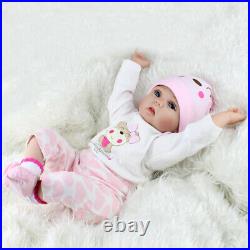 22'' Handmade Reborn Baby Dolls Vinyl Silicone Lifelike Girl Gift Newborn Doll