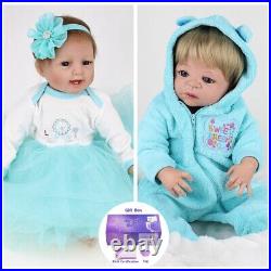 22 Handmade Reborn Dolls Realistic Twins Toddler Girl+Boy Newborn Babies Gifts