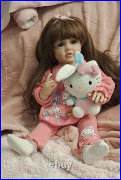 22 Inch Reborn Baby Dolls Full Vinyl Body Girl Waterproof Realistic Toddler Gift