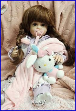 22 Inch Reborn Baby Dolls Full Vinyl Body Girl Waterproof Realistic Toddler Gift
