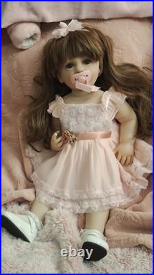 22 Inch Reborn Baby Dolls Full Vinyl Body Girl Waterproof Realistic Toddler Gift