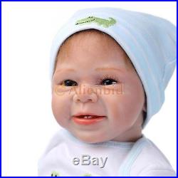 22 Lifelike Baby Boy Girl Solid Silicone Reborn Newborn Dolls with Clothes US