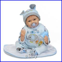 22'' Lifelike Baby Doll Toy Girl Full Body Soft Silicone Reborn Infant Baby Gift
