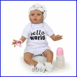 22 Lifelike Baby Girl Vinyl Silicone Reborn Doll Black Skin Newborn Baby Dolls