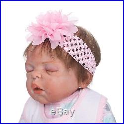 22''Lifelike Handmade Full Silicone Vinyl Reborn Baby Doll Sleeping Newborn Girl