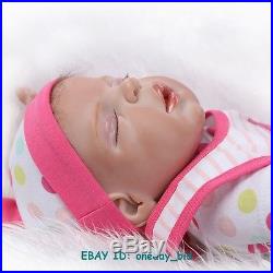 22 Lifelike Reborn Doll girl Vinyl Handmade Baby w Pacifier full Body Silicone