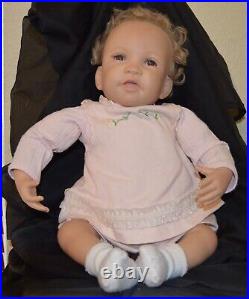 22 Look Real Silicone Vinyl Newborn Girl Baby Doll Blonde Curl Hair Brown Eyes 22 Look Real Silicone Vinyl Newborn Girl Baby Doll Blonde Curl Hair Brown Eyes