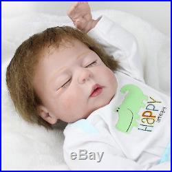 22 Reborn Baby Doll Handmade Full Body Silicone Vinyl Sleeping Boy Dolls Bath