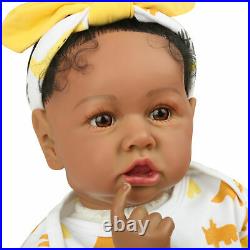 22'' Reborn Baby Doll Handmade Silicone Vinyl Newborn Babies Dolls African Doll