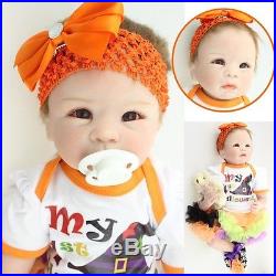22'' Reborn Baby Doll Realistic Girl Vinyl Silicone Newborn Baby Halloween Gift