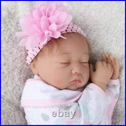 22''Reborn Baby Dolls Lifelike Newborn Handmade Silicone Vinyl Girl Doll+Clothes