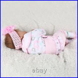 22''Reborn Baby Dolls Lifelike Newborn Handmade Silicone Vinyl Girl Doll+Clothes