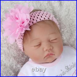 22''Reborn Baby Dolls Lifelike Newborn Handmade Silicone Vinyl Girl Doll+Clothes