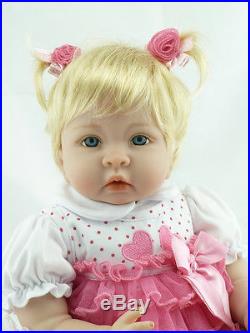 22 Toddler Handmade Reborn Baby Doll Girl Vinyl Silicone Lifelike baby toy Gift
