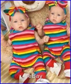 22'' Twin Sisters Little Veda and Sariah Reborn Baby Doll Girl Handmade Babies