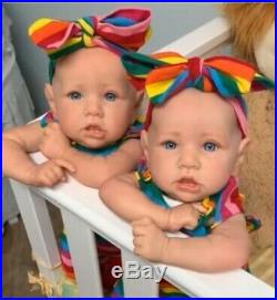 22'' Twin Sisters Little Veda and Sariah Reborn Baby Doll Girl Handmade Babies