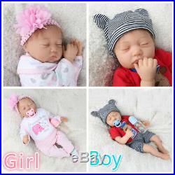 22'Twins Girl+Boy 2pcs Reborn Baby Dolls Newborn Vinyl Silicone Xmas Gift Doll