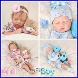 22 Twins Reborn Baby Dolls 2PCS Girl+Boy Vinyl Silicone Handmade Xmas Gifts Toy