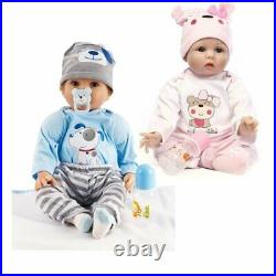 22'' Xmas Twins Newborn Baby Dolls Vinyl Silicone Boy&Girl Lifelike Newborn Gift