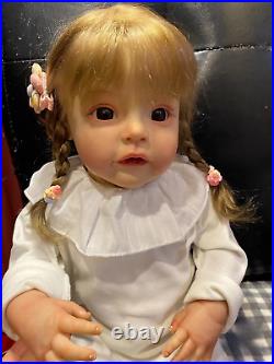 22in Artist Painted Finished Reborn Baby Doll Lifelike Toddler Cuddly Girl Gift