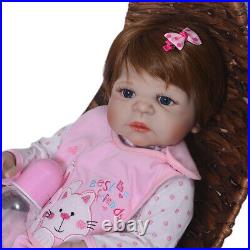 23Inch Alive Reborn Baby Vinyl Full Silicone Dolls Lifelike Ethnic Doll Reborn