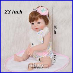 23Inch Alive Reborn Baby Vinyl Full Silicone Dolls Lifelike Ethnic Doll Reborn