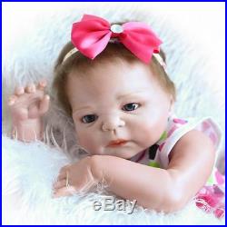 23Lifelike Full Body Silicone Reborn Baby Doll Vinyl Newborn Baby Girl Dolls