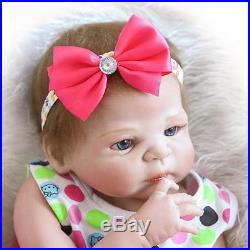 23Lifelike Full Body Silicone Reborn Baby Doll Vinyl Newborn Baby Girl Dolls