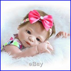 23Reborn Full Body Silicone Girl Baby Doll Newborn Preemie Dolls Babies