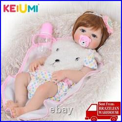 23'' Fashion Silicone Reborn Baby Dolls Full Body Vinyl Realistic Washable