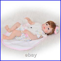 23'' Fashion Silicone Reborn Baby Dolls Full Body Vinyl Realistic Washable