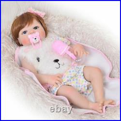 23'' Fashion Silicone Reborn Baby Dolls Full Body Vinyl Realistic Washable