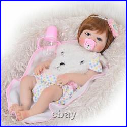 23'' Fashion Silicone Reborn Baby Dolls Full Body Vinyl Realistic Washable