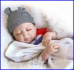 23 Full Body Silicone Reborn Baby Sleeping Doll Soft Vinyl Lifelike Newborn Boy