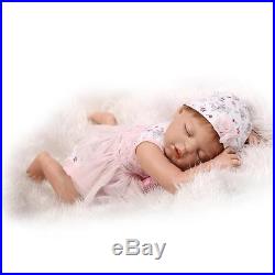 23 Lifelike Reborn Baby Girl Doll +Clothes Full Silicone Vinyl Kids Bath Toys