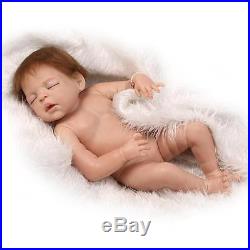 23 Lifelike Reborn Baby Girl Doll +Clothes Full Silicone Vinyl Kids Bath Toys
