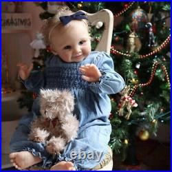 24 Already Finished Reborn Baby Doll Vinyl Cloth Body Newborn Doll Rooted Hair