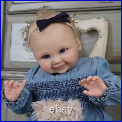 24 Already Finished Reborn Baby Doll Vinyl Cloth Body Newborn Doll Rooted Hair