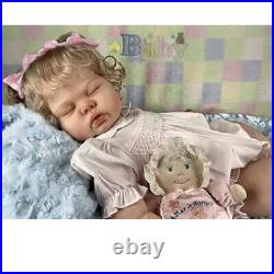 24 Finished Reborn Baby Doll Girl Sleeping Newborn Dolls Rooted Hair Handmade