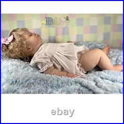 24 Finished Reborn Baby Doll Girl Sleeping Newborn Dolls Rooted Hair Handmade