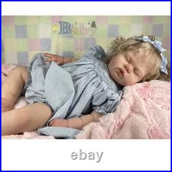 24 Finished Reborn Baby Doll Girl Sleeping Newborn Dolls Rooted Hair Handmade