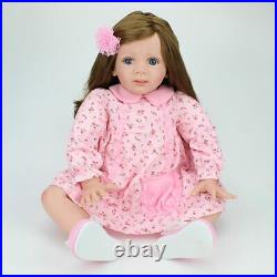 24 Lifelike Real Big Baby Size Toddler Girl Doll Handmade Reborn Dolls Weighted