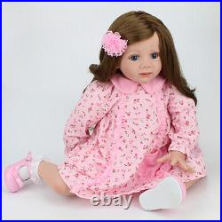 24 Lifelike Real Big Baby Size Toddler Girl Doll Handmade Reborn Dolls Weighted
