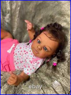 24 Reborn Baby Doll Dark Skin Girl African Lifelike Newborn Toddler Rooted Hair 24 Reborn Baby Doll Dark Skin Girl African Lifelike Newborn Toddler Rooted Hair