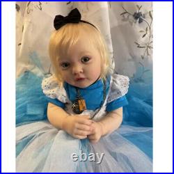 24 Reborn Baby Doll Hand-Rooted Hair Artist Finished Doll Toddler Girl Doll Toy