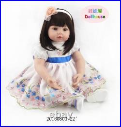24'' Reborn Silicone Toddler Baby Doll Vinyl Panda Girl Realistic Gift Handmade