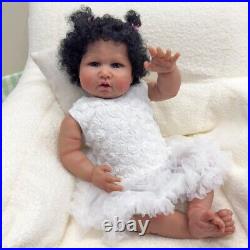 24in Soft Touch Reborn Baby Doll Toddler Newborn Lifelike Dark Skin Rooted Hair