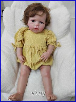 24in Toddler Sandie Reborn Baby Dolls Newborn Girl Handmade Doll Kids Toy Gift